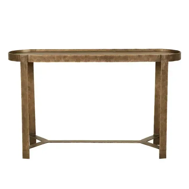 CN 0017 - Oval Shaped Antique Rustic Brass Console 