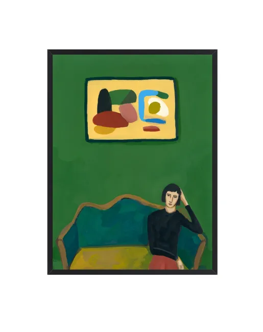 AW 0479 - Artwork - Extra Large - Retro "Enwright with Abstract" in Black Frame