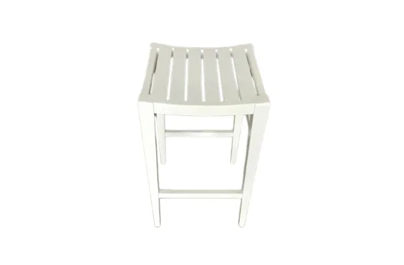 STL 9121 - Bar Stool - Slatted White Timber