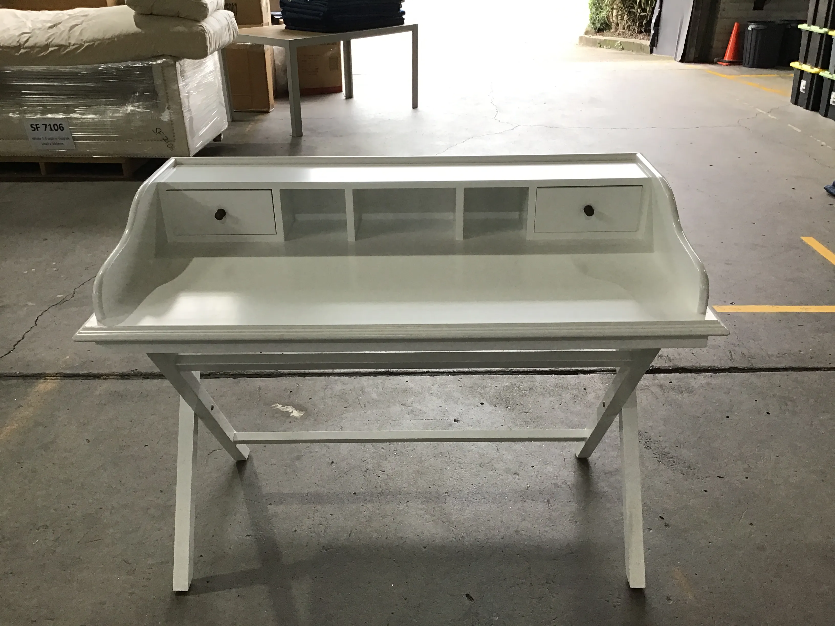 DSK 4137 - Desk - 2 Drawer White Timber Study Desk 