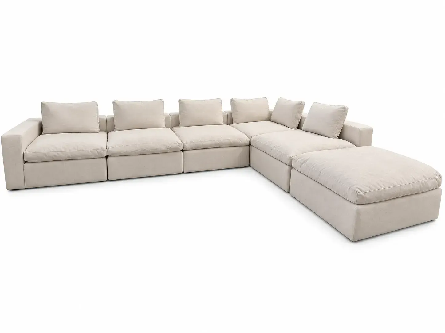 SF 7021 - Modular Sofa - 6 Piece Natural/Oatmeal Linen 