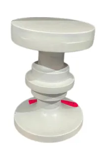 ST 7751 - Side Table - White Round Stacked Hourglass 