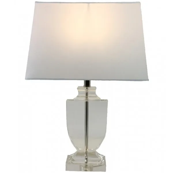 LP 0152 - Table Lamp - Paris Crystal Trophy Base with White Drum Shade