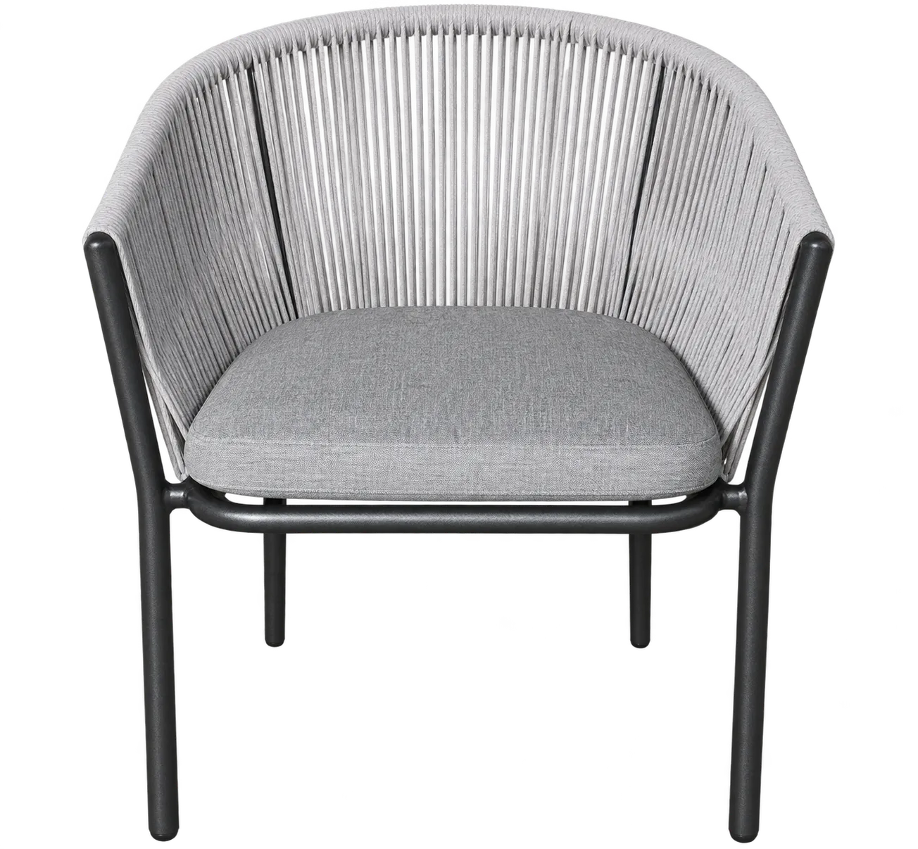 OD DC 6056 - Outdoor - Dining Chair - Curved Back Grey Rope with Charcoal Frame