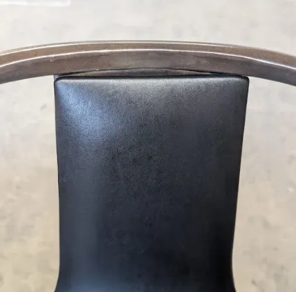 DC 0028 - Dining Chair -Dark Walnut Wishbone with Black Leather Seat
