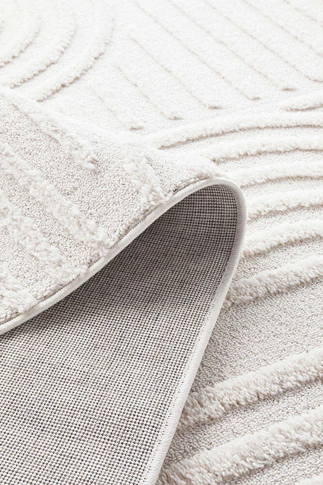 RG 0031 - Rug - Extra Large - Dior White Textured with Arches Pattern (400cm x 300cm)