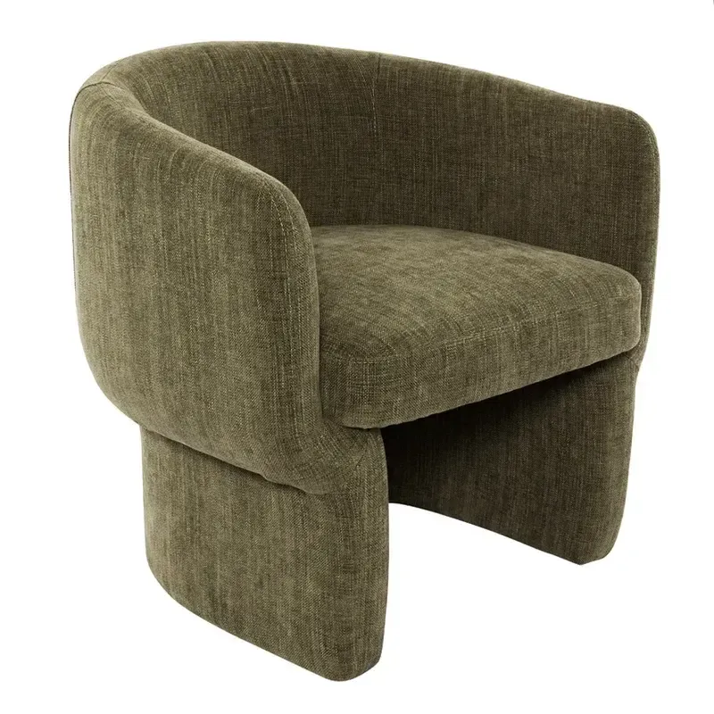 OC 1020 - Occasional Chair - Curved Profile Olive Green Fabric
