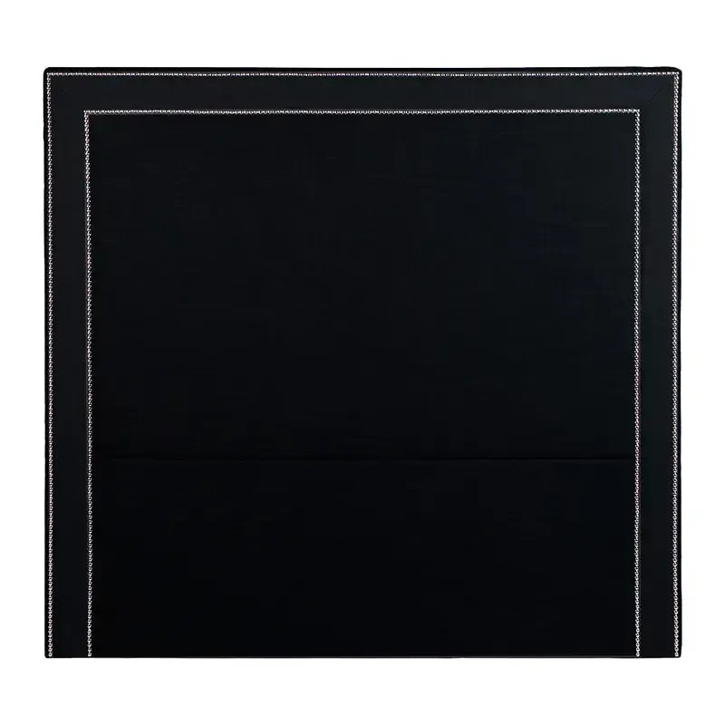 BH 4421 - Queen Bedhead - Black Velvet with White Framing Studded Front