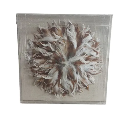 AW 1905 - Native Indian Feather Feature Encased in Small Glass Artwork