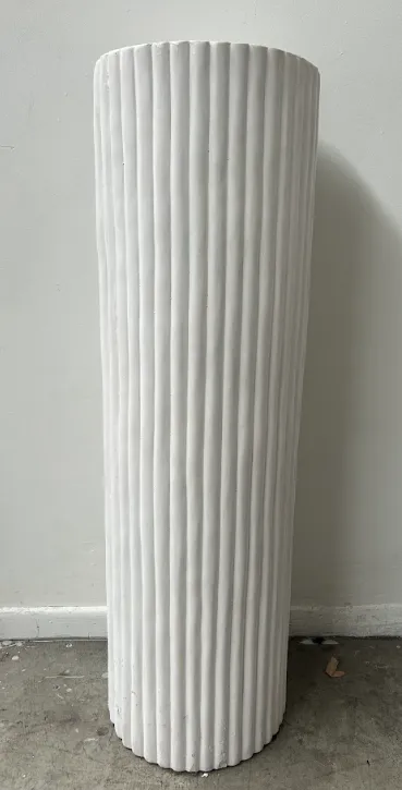 ACC 0008 - Matte White Fluted Column Plinth