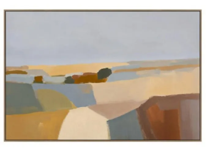 AW 0101A - Artwork - Large - Amber Plains A Framed Canvas - Oak (Series AW 0101B)