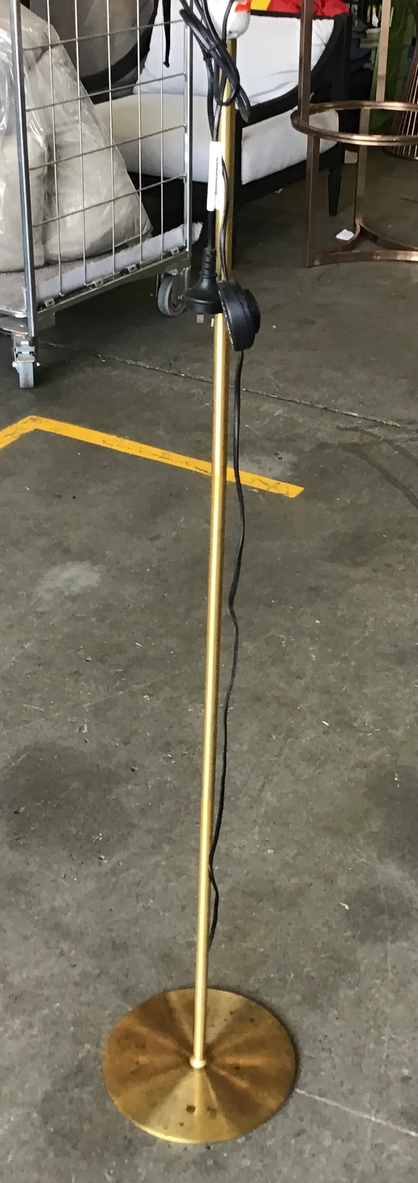 FL 9212 - Floor Lamp - Gold Stem & Circular Base