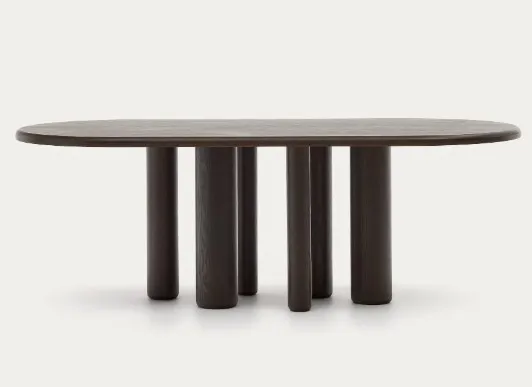 Dining Table - Mailen Oval Table in Ash Wood Veneer with Dark Finish - DT 0051