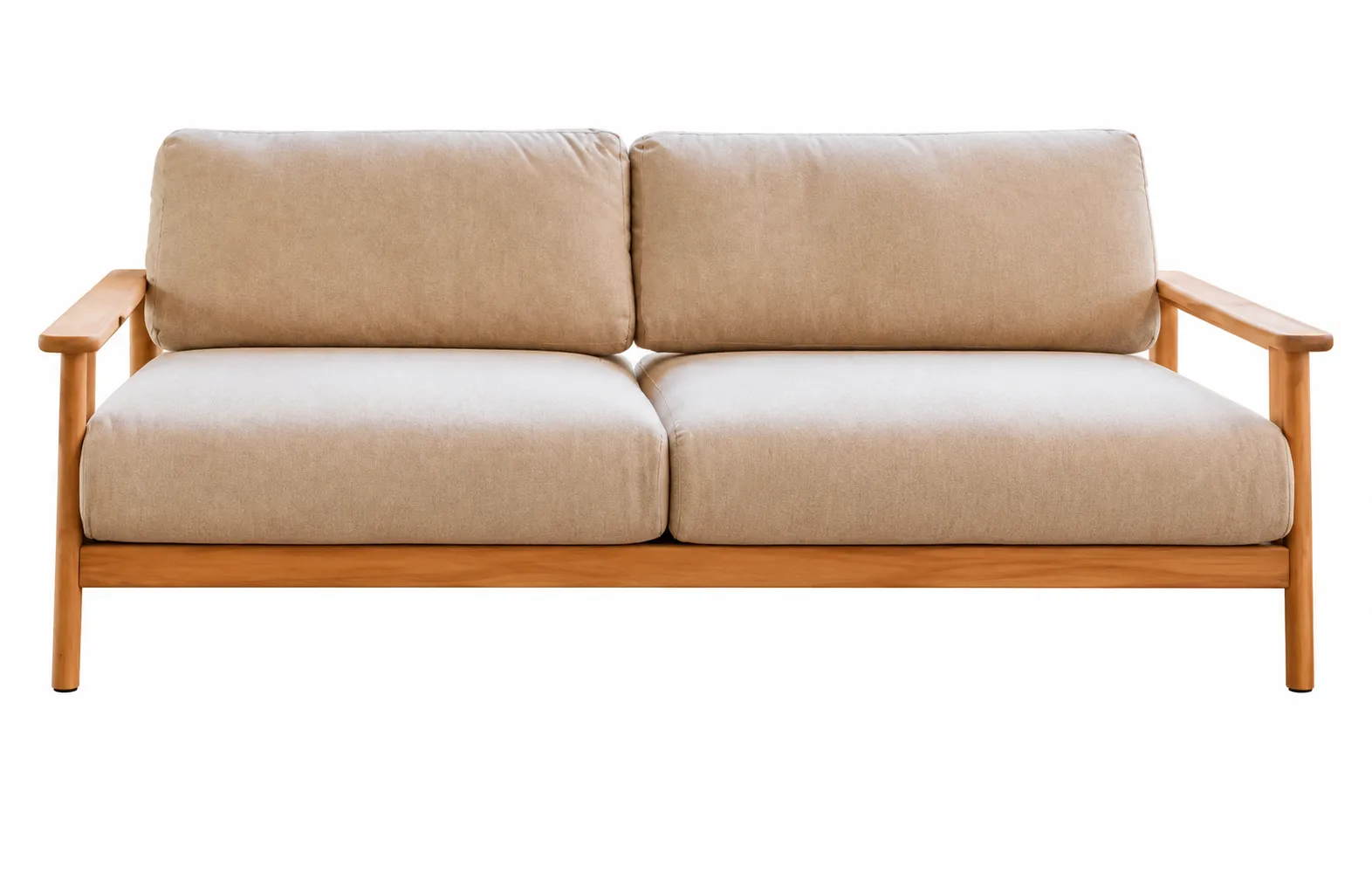 OD SF 0079 - Outdoor - 3 Seater Sofa - Oak & Oatmeal Fabric