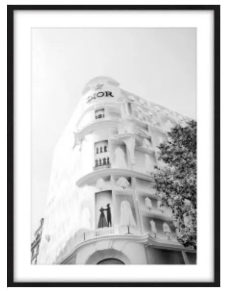 AW 0106 - Artwork - Large - Dior Glass Framed Print - Black 