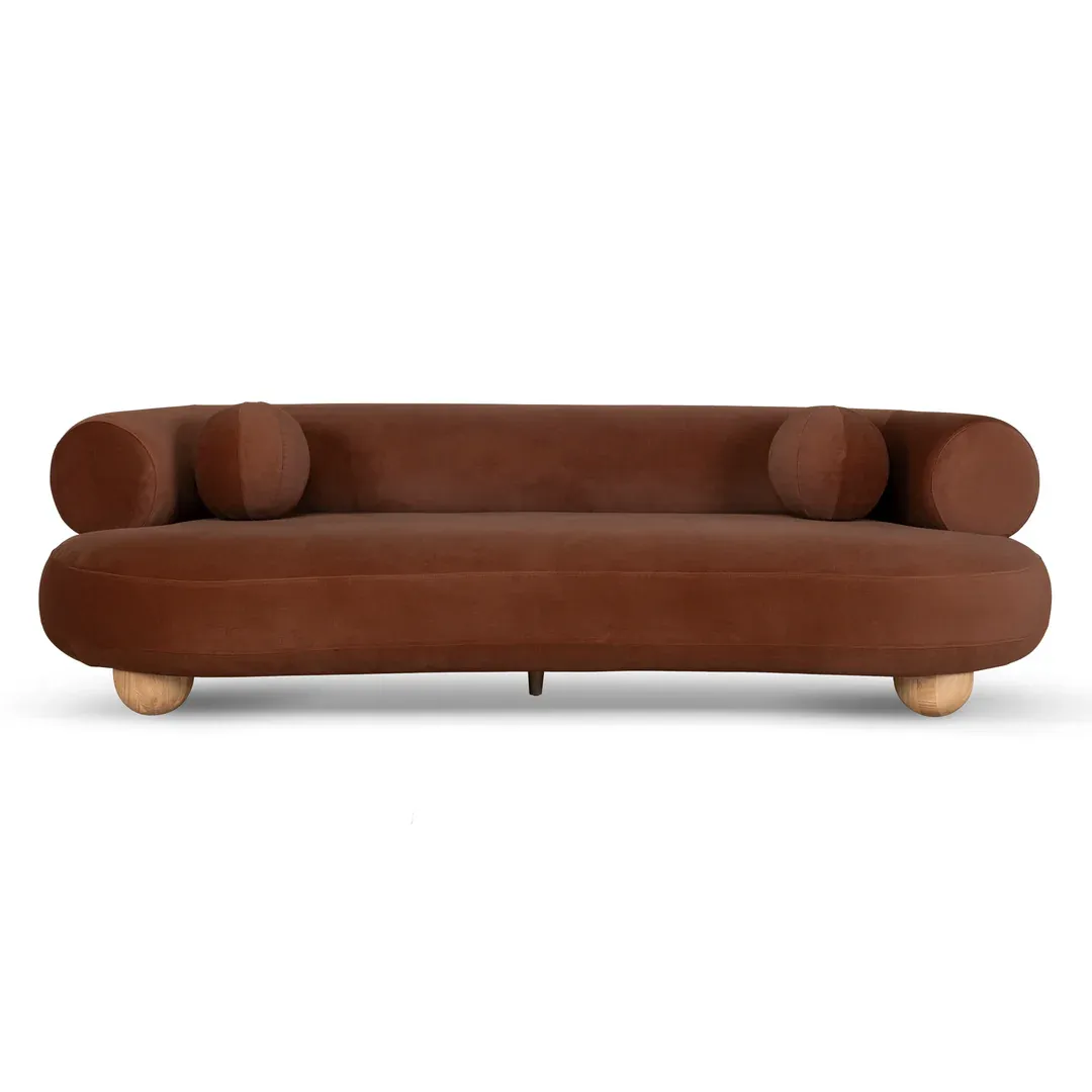 SF 0024 - 3 Seater Sofa - Bronze Velvet Curved