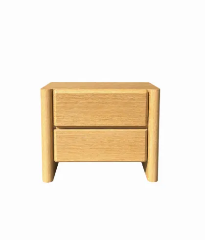 BST 0009 - Bedside Table - 2 Drawer - Delilah Oak 