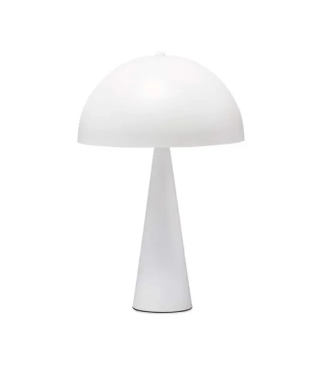 LP 7881 - Table Lamp - White Metal Tapered with Dome Shade