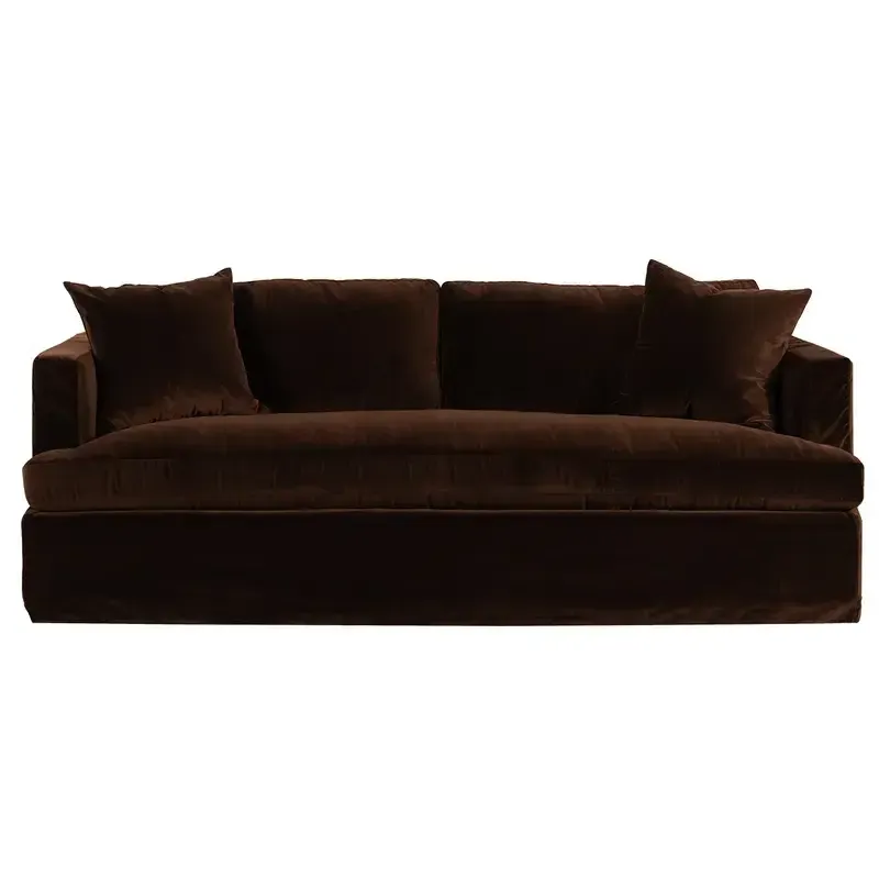 SF 0006 - Sofa - 3 Seater - Dark Chocolate Velvet Slip Cover