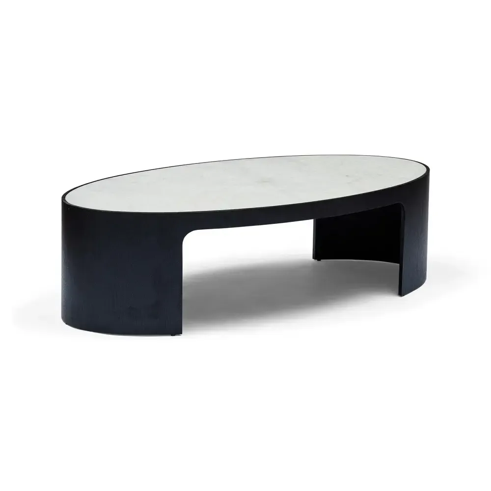 CT 0055 - Coffee Table - Melina White Marble Tabletop 