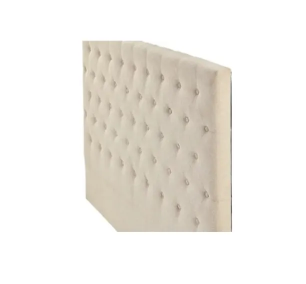 BH 9610 - Double Bedhead - Oatmeal/Beige Buttoned Fabric
