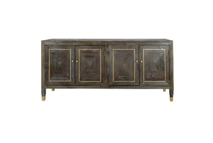 BF 3500 - 4 Door Charcoal Pine Buffet with Gold Detailing & Legs - Standard Range