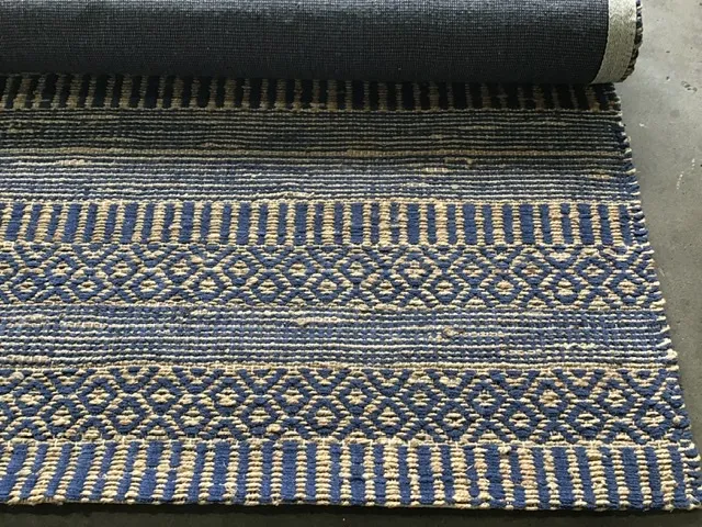 RG 7762 - Rug - Medium - Luenta Natural & Blue Sisal Type Weave (200cm x 300cm)