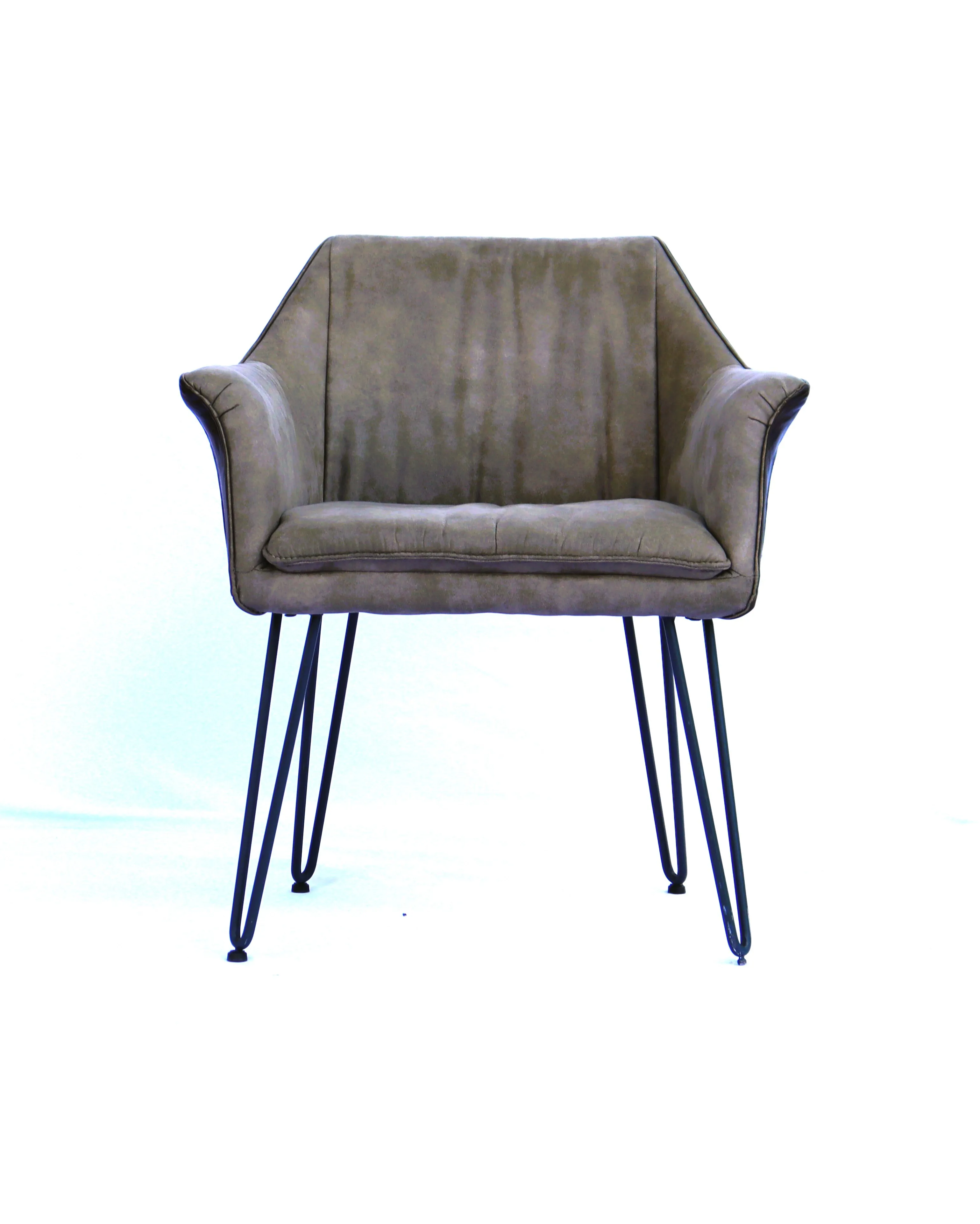 OC 8016 - Occasional Chair - Sunset Range Two Tone Brown Leather with Plush Fabric Seat