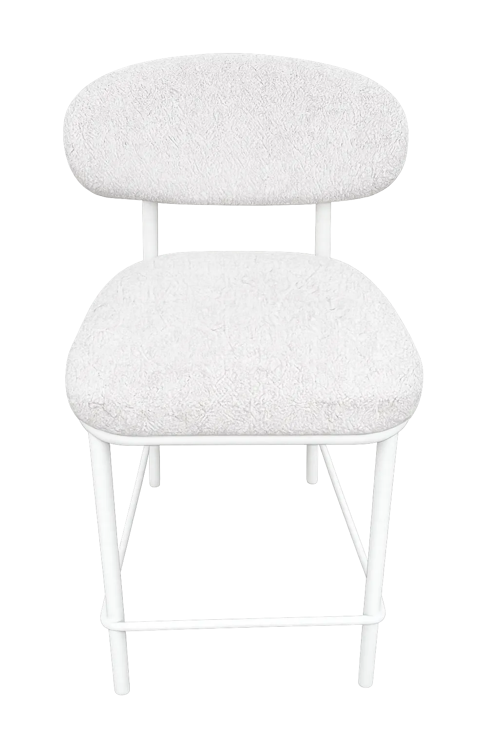 STL 0020 - Bar Stool - White with Clay Grey Fabric Seat 