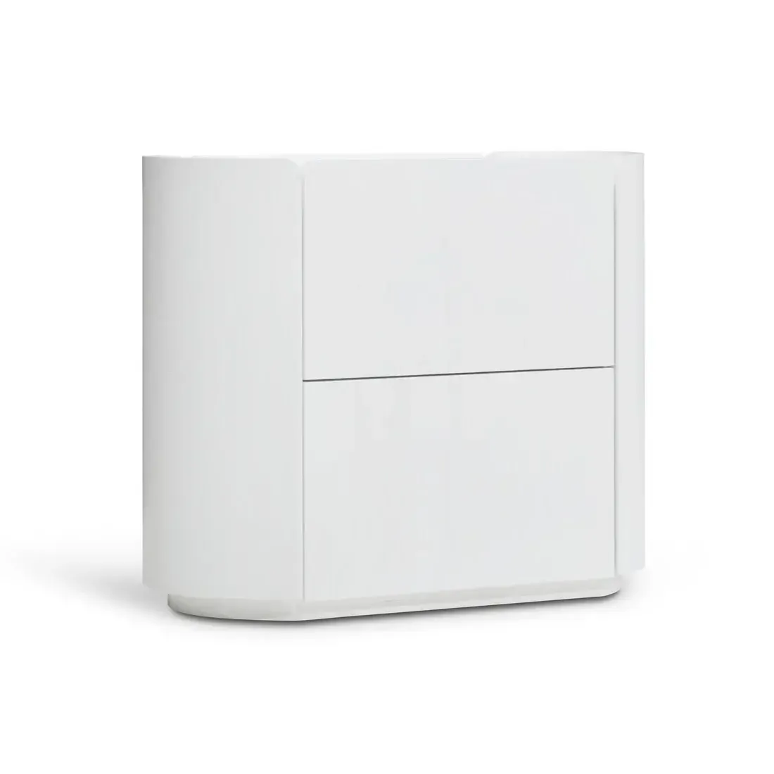 BST 0035 - White Oak Contemporary Finish Bedside Table With 2 Drawers
