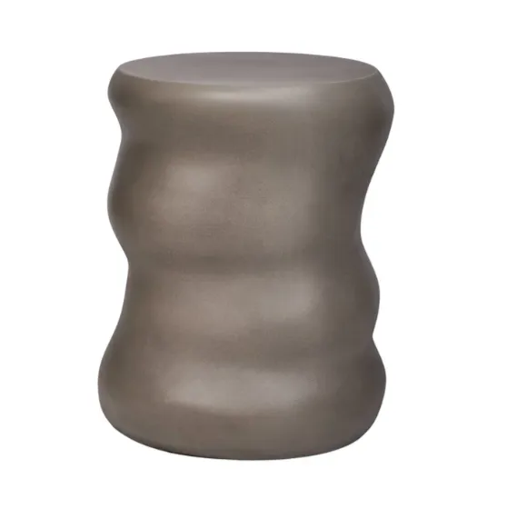 ST 0154 - Grey Concrete Round Sculptured Form Side Table
