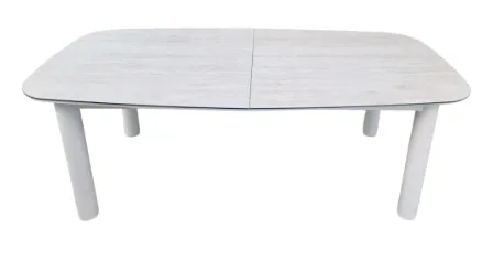 OD DT 0006 - Outdoor Dining Table - Extension Glass Travertine Top