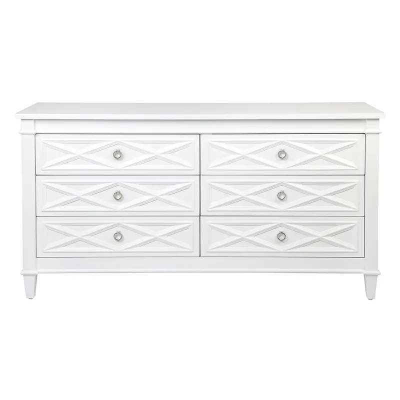 BF 7860 - Gloss White Timber Buffet with Silver Handles - Standard Range