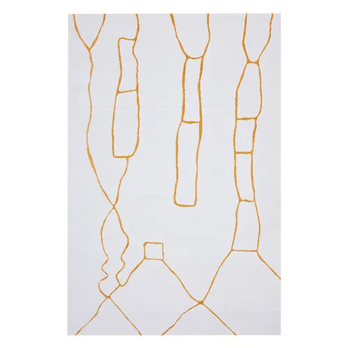 RG 1515 - Rug - Extra Large - Off White Rug with Gold Abstract Pattern (400cm x 300cm)
