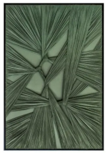 AW 0103 - Artwork - Large - Olive Textile Framed Art in Black Frame