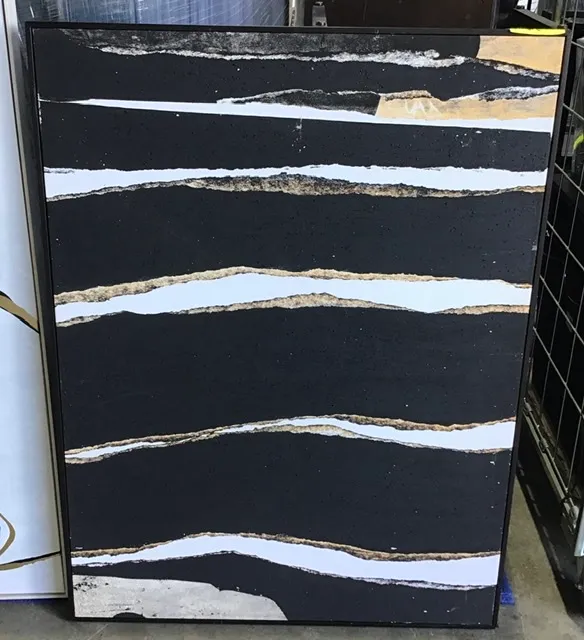 AW 1569 - Artwork - Large - Canvas Black Zebra Abstract Print