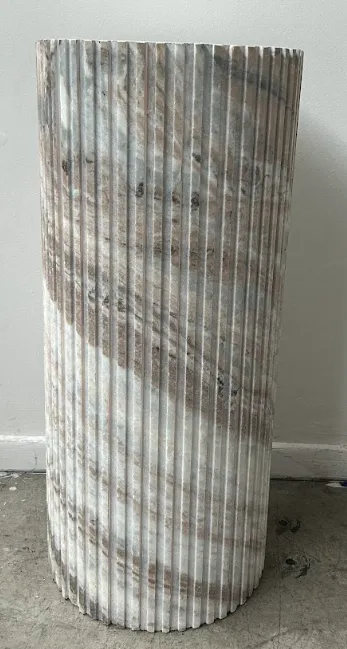 ACC 0009 - Fluted Marble-Look Column Plinth