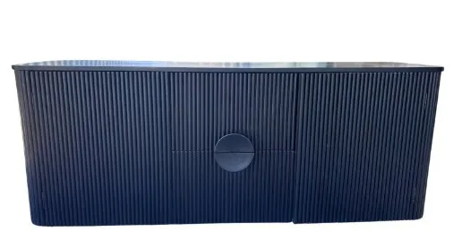 ENT 0008 - Entertainment Unit - Black Sideboard with Fluted Door Fronts & Half Circle Handles