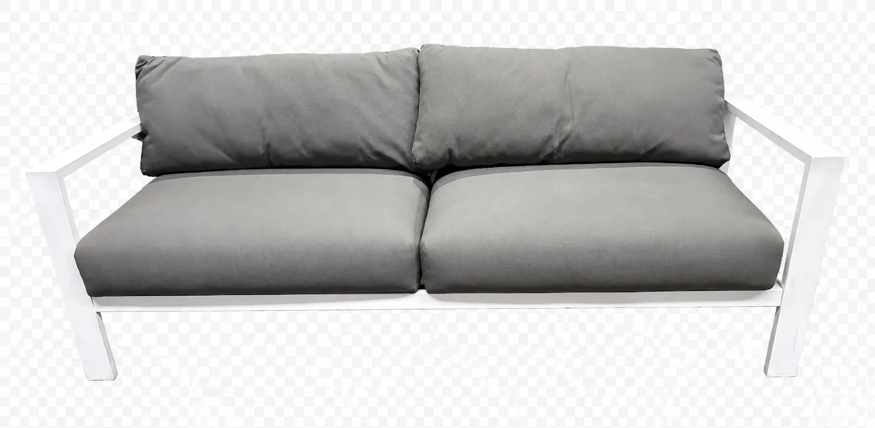 OD SF 6163 - Outdoor - Sofa - White Aluminium Frame with Grey Cushion