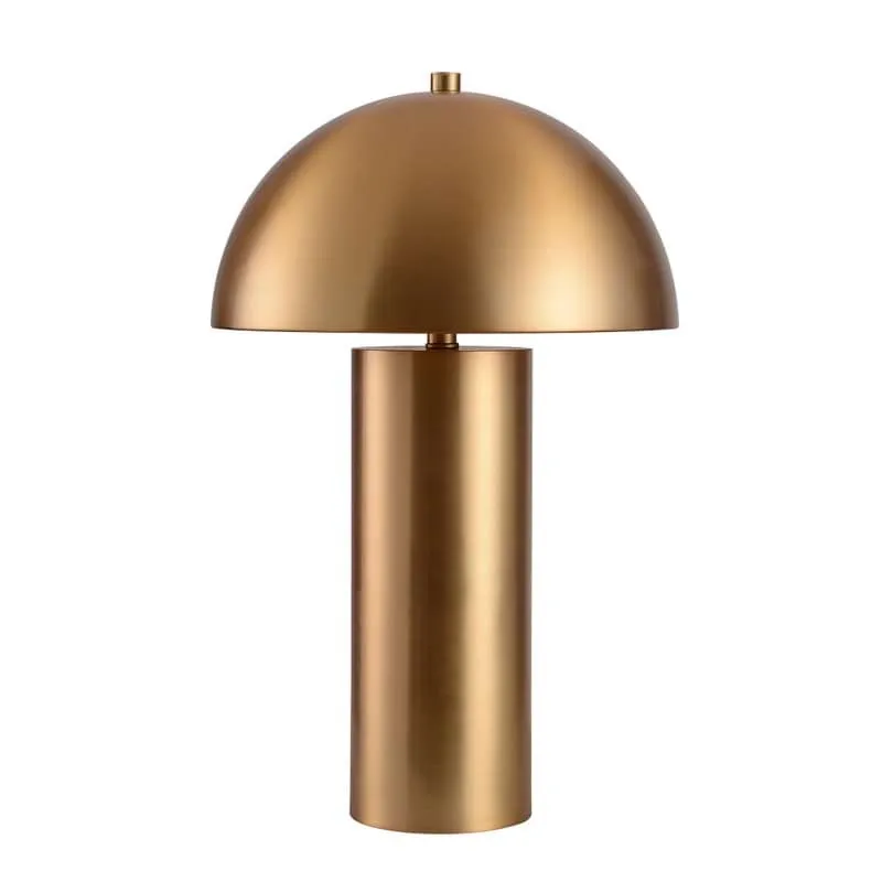 LP 0138 - Table Lamp - Metallic Gold Cylindric with Dome Shade  