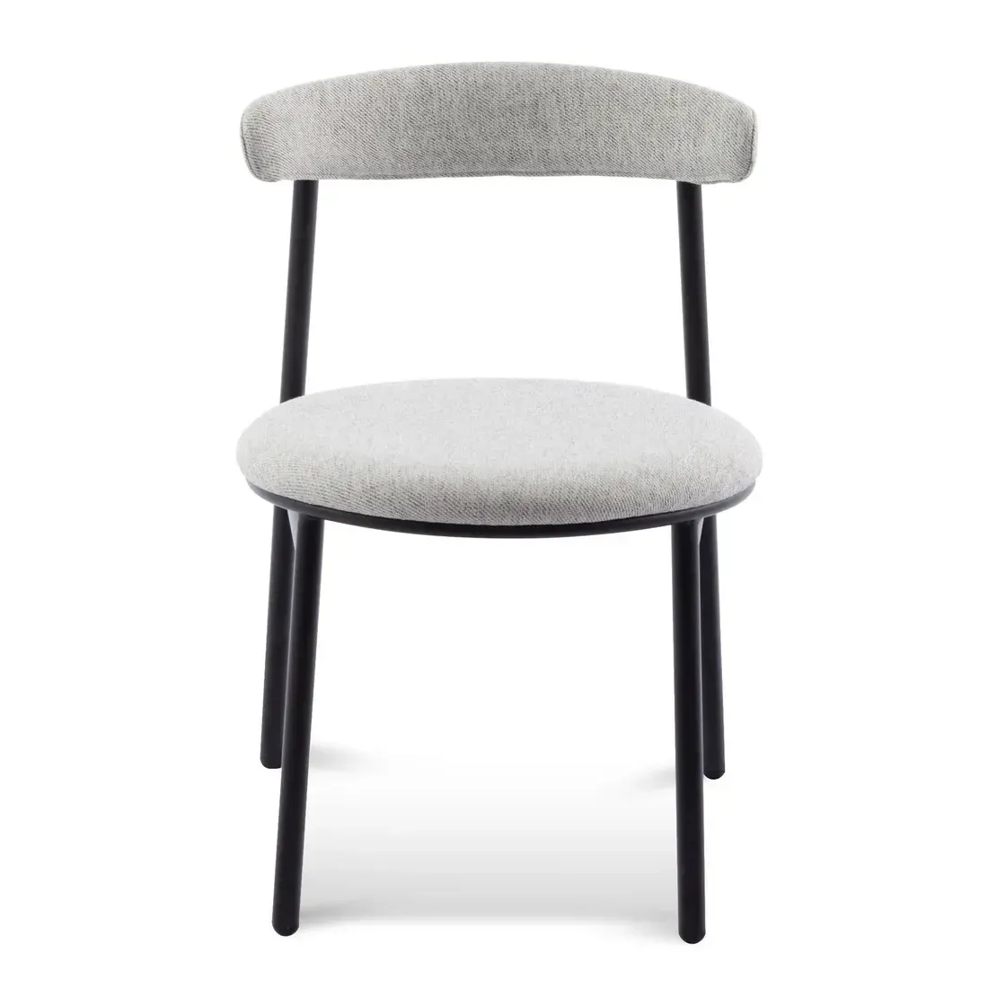 DC 0055 - Silver Grey Fabric Dining Chair with Black Curved Back Frame