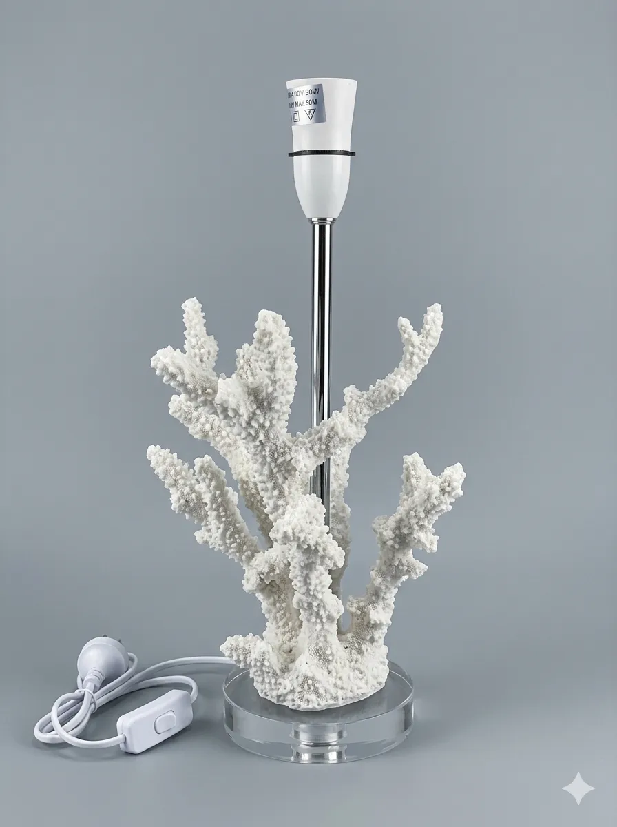 LP 8585 - Table Lamp - White Coral with White Shade