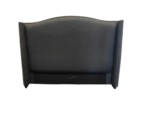 BH 8055 - Queen Bedhead - Annie Series Arched with Wings in Charcoal Fabric