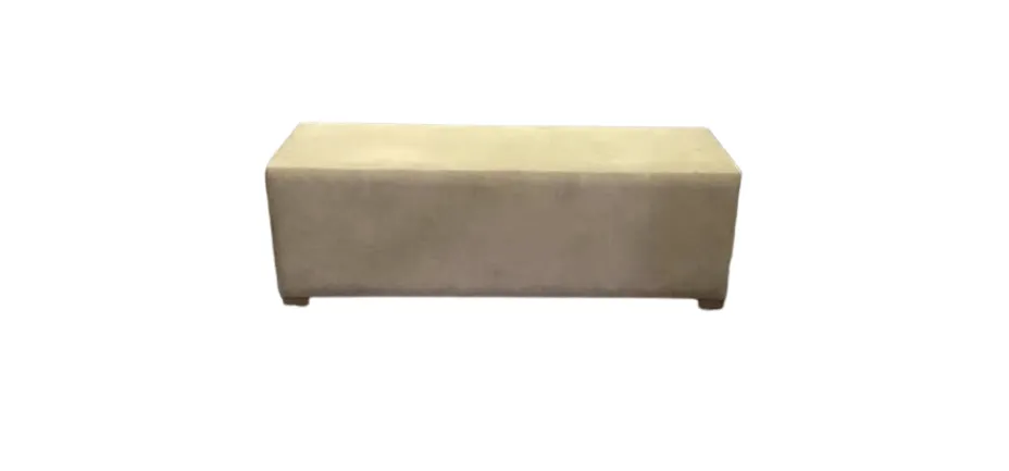 OTT 7090 - Ottoman - Rectangular Grey Fabric Upholstered Bench