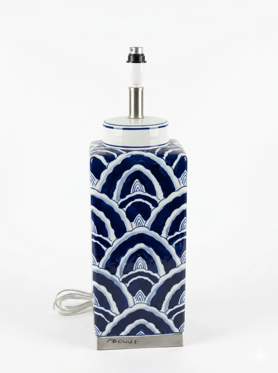 LP 0571 - Table Lamp - Hamptons Blue & White Arch Pattern