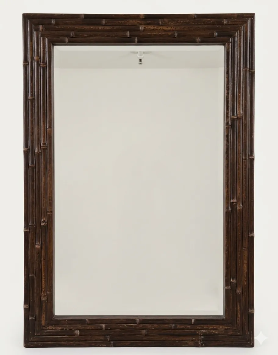 MIR 7173 - Mirror - Medium - Rectangle with Bamboo Frame 