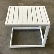 OD ST 6542 - Outdoor - Side Table - White Aluminium with Slatted Top