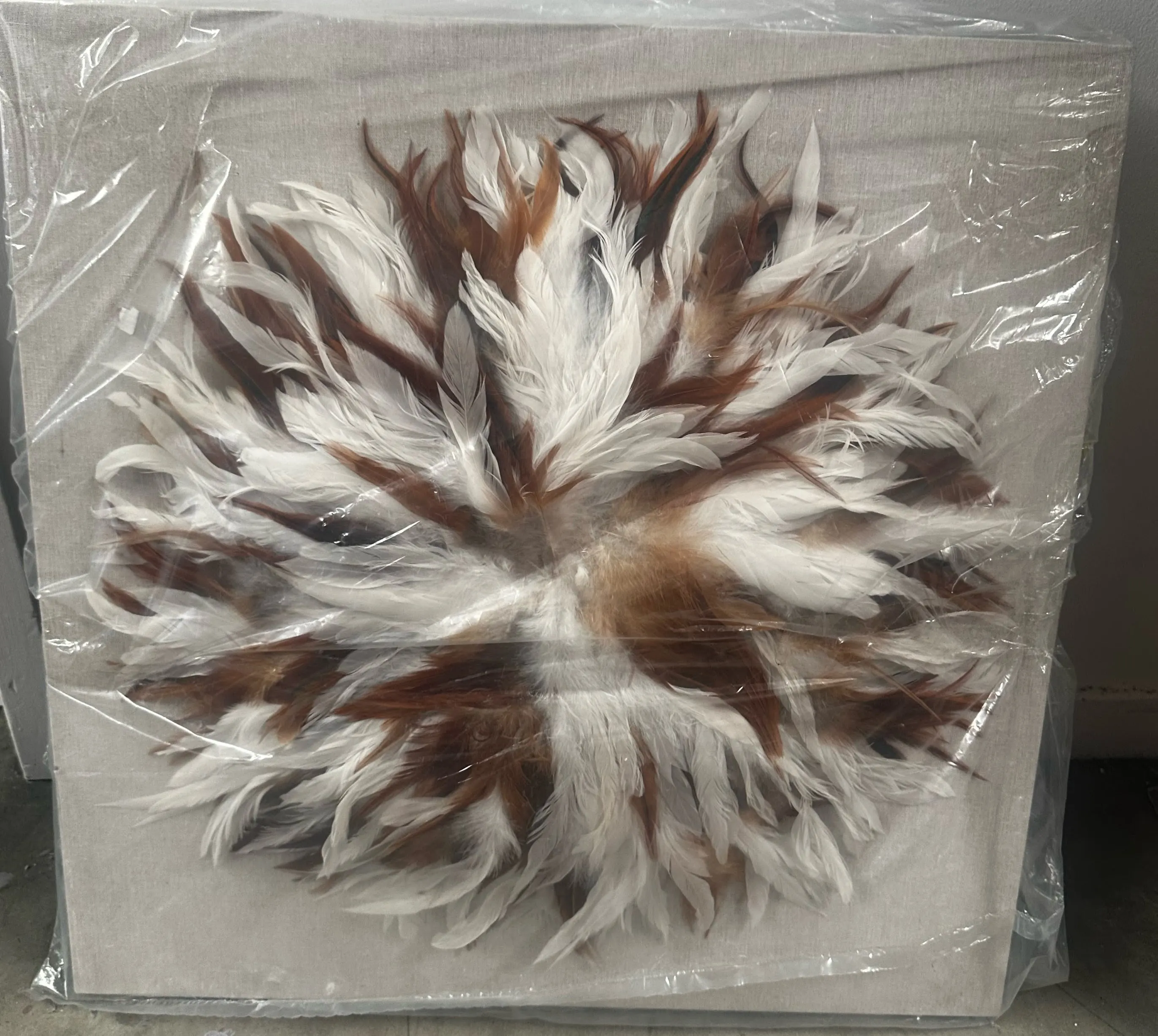 AW 0296 - Native Indian Feather Feature Medium Artwork (no frame)