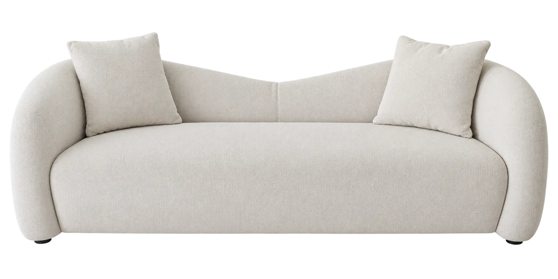 SF 0016 - Sofa - 3 Seater - White Boucle with Curved Accenting
