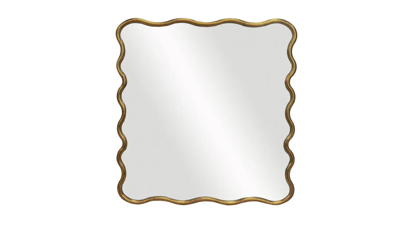 MIR 0023 - Mirror - Square with waves Edges Gold